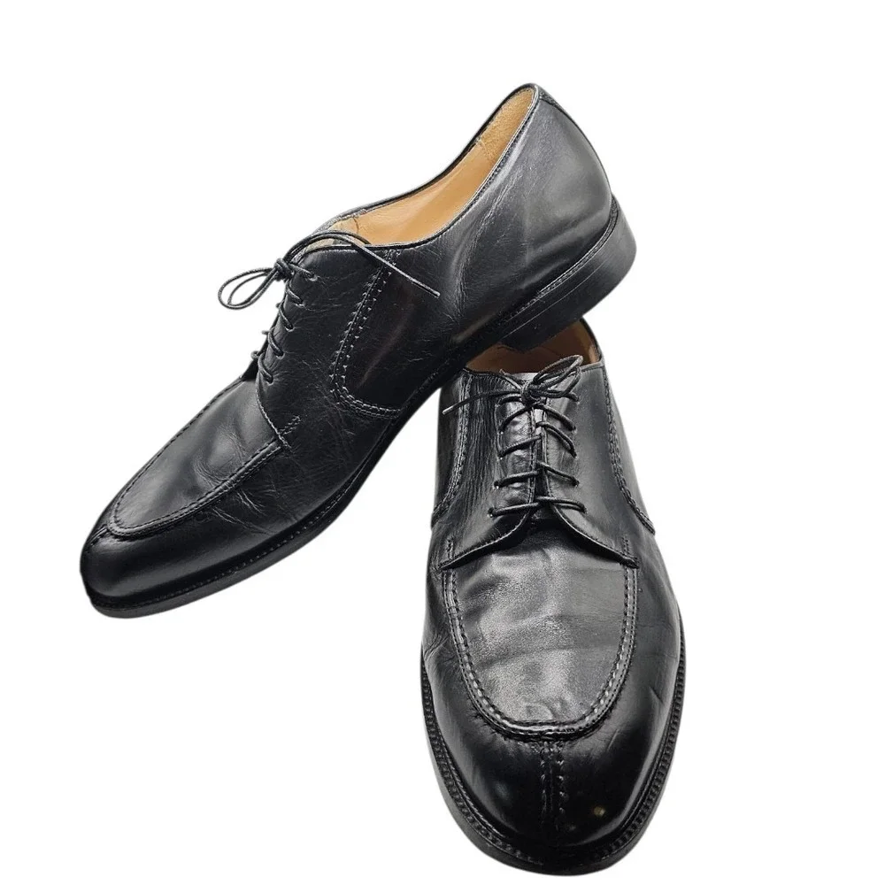 PRONTO UOMO Black Leather‎ Split Toe Oxfords Lace Up Shoes Men's Sz 13M US/46 EU